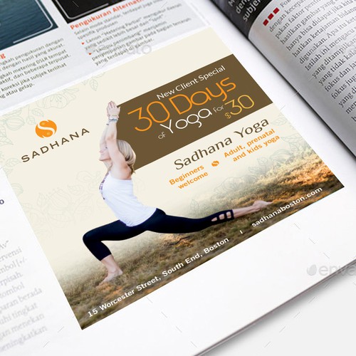Sadhana Yoga Print Ad Wettbewerb In Der Kategorie Postkarte Flyer Print 99designs