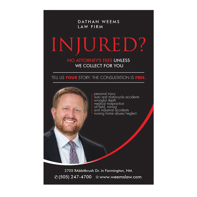 Personal injury lawyer needs eye-catching print ad | Other business or ...