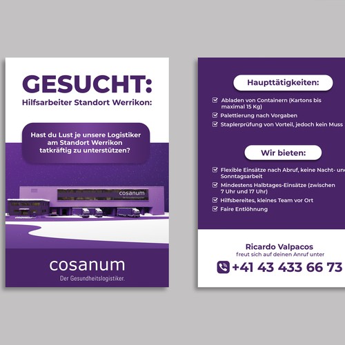 Job Flyer Cosanum Ontwerp door HF Tushar