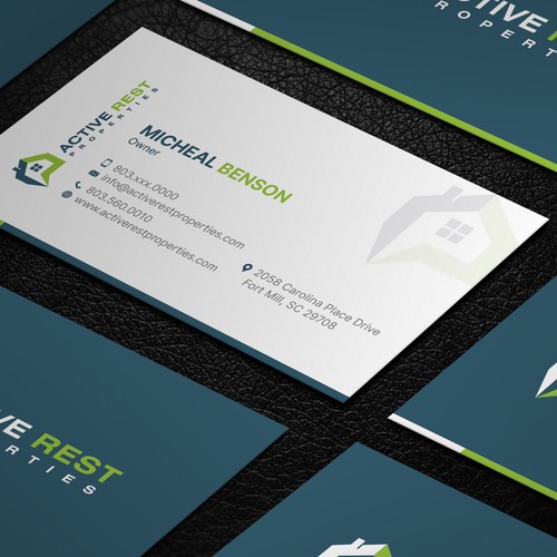 Modern Business Cards for Active Rest Properties Design by ™SF_Design™