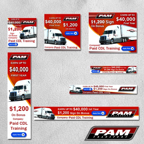 Keep on trucking! Create banner ads for truck driver recruitment