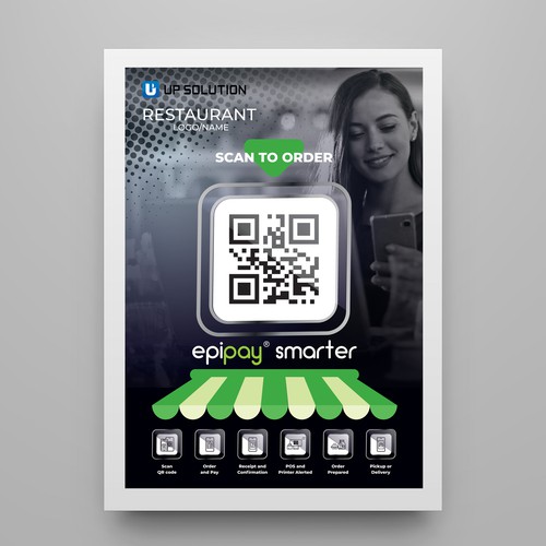Contactless QR code store front poster to grab attention Design by ArtBells