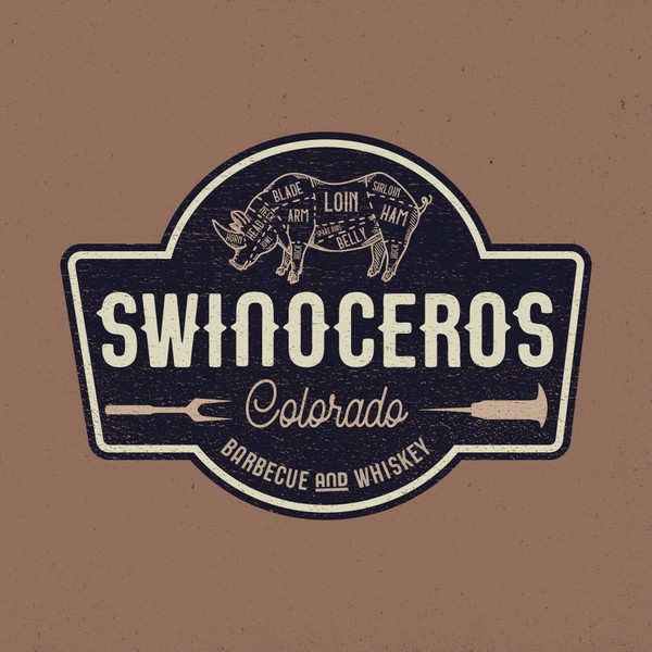 Swinoceros — Vintage BBQ & Whiskey Logo