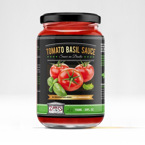 Create a modern upscale label for a jarred tomato sauce line Design by Partikules