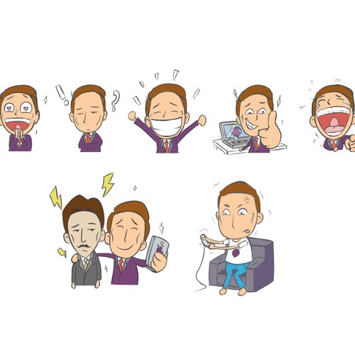 Create cool Emoji-Stamps for an awesome Business Chat Design by Acoppe