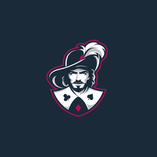 Create a sleek & stylish Musketeer Poker Icon Logo Design by GORKIYja