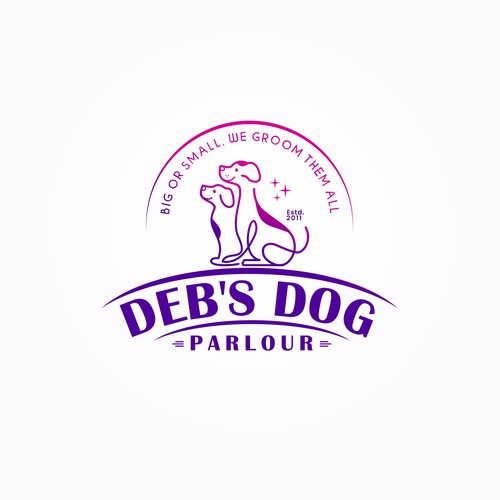 clean, fun lines incorporating dogs for grooming Design by i-ali