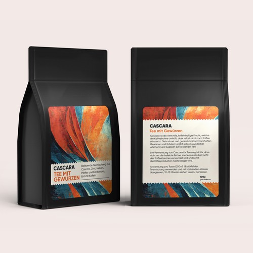 Cascara tea label Design by Experiva