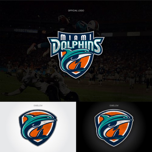 99designs community contest: Help the Miami Dolphins NFL team re-design its logo! Design by struggle4ward