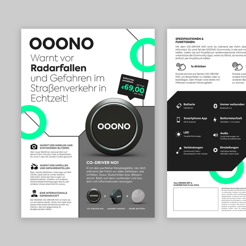 Flyer ooono co-driver no1, Postcard, flyer or print contest