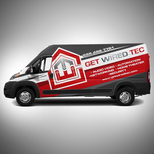 Looking for an clean EYE CATCHING Van Wrap for Home Theater Company