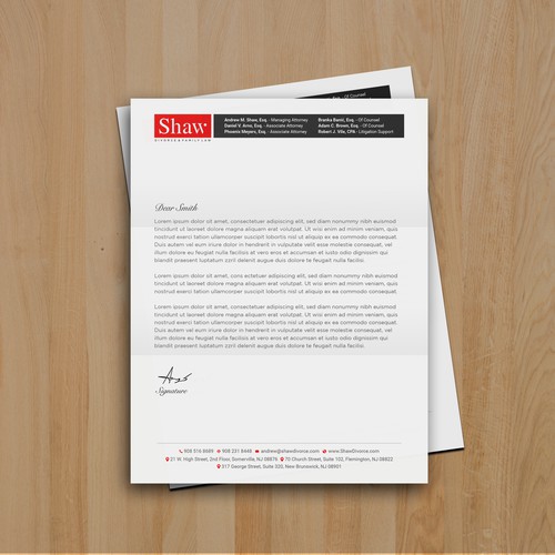 Letterhead for Divorce & Family Law Firm; Modern, Minimalist, Conservative Design Design by muaz™