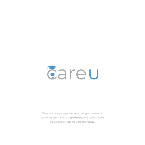 Fun yet sophisticated logo for our new training program, Care U. Design by Rectovers