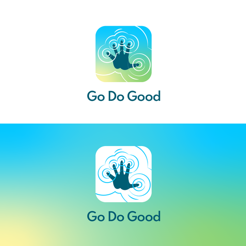 Design a modern logo for a mobile app, promoting doing good in community. Design by Alyona Design