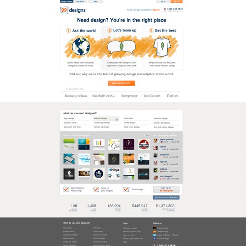 99designs Homepage Redesign Contest Réalisé par Simone Freelance