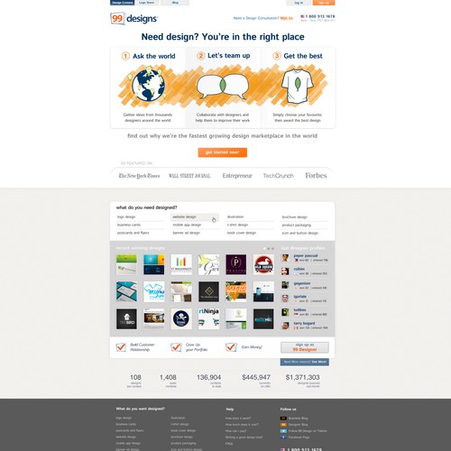 99designs Homepage Redesign Contest デザイン by Simone Freelance
