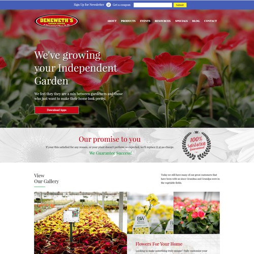 Create a landing page for a growing Independent Garden Center Design by Wrik Sen