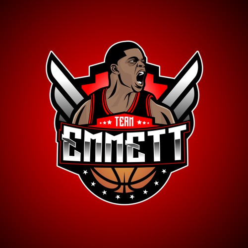 Basketball Logo for Team Emmett - Your Winning Logo Featured on Major Sports Network Diseño de TR photografix