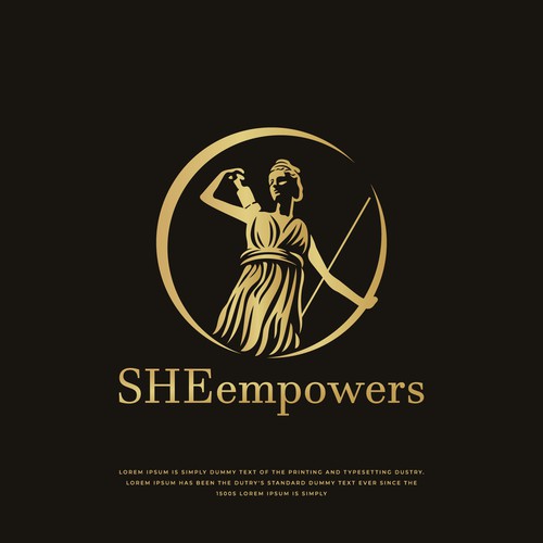 SHEempowers - luxurious design of a woman preferrably in some kind of a circle to appeal to women professionals Design by Creago