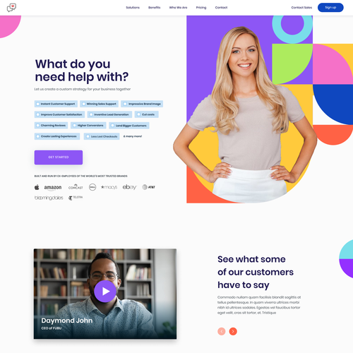 Create an enticing and user and human centric website design for a live chat support service company Design by Ena J