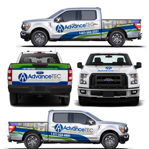 Design a Cutting-Edge, Classy Truck Wrap for AdvanceTEC – Highlighting Innovative Technology Design by Tanny Dew ❤︎