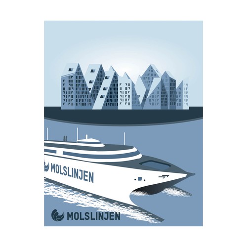 Multiple Winners - Classic and Classy Vintage Posters National Danish Ferry Company Diseño de oedin_sarunai