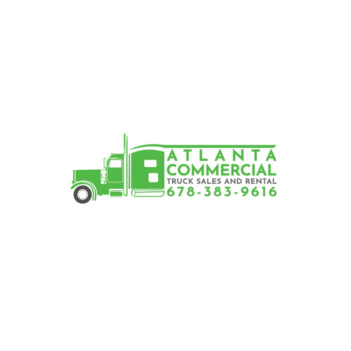 Truck Dealer new bold logo. box truck stencil with the name Atlanta Commercial Truck sales and rentals on the side of th Design by ctrw