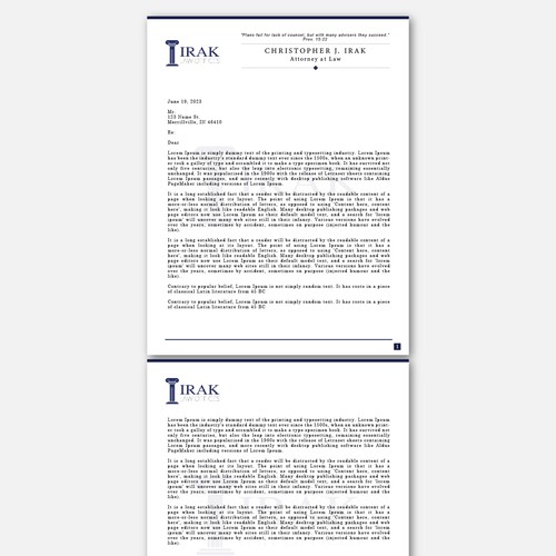 Design a new & improved Legal Letterhead Design by Oviisystems