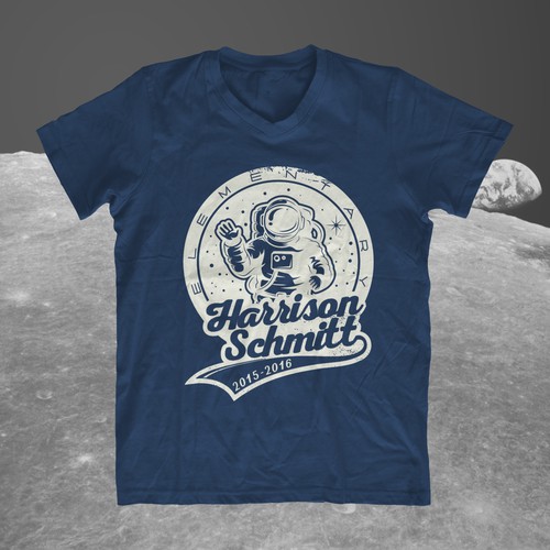 Create an elementary school t-shirt design that includes an astronaut Design by zzzArt