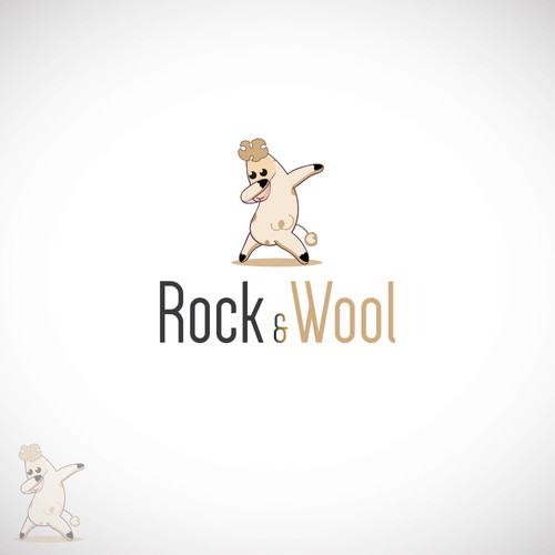 Design a "rock 'n' roll" inspired logo for "Rock and Wool" knit kit company! Design by ROMOOZE