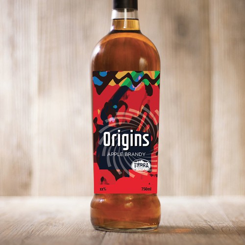 Wanted: an image forward and colorful spirit bottle label design for Apple Brandy release Design by zaffo