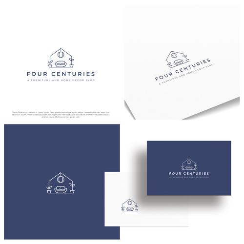 "Design a minimalist logo for a furniture and home décor blog" winning Logo & social media pack by maiki
