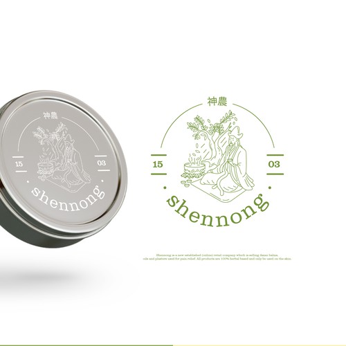 Shennong logo for a new market entry of Asian herbs in EU Design by e&po