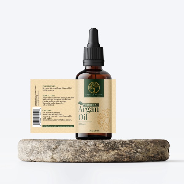 Design by BKdesignz titled "moroccan Argan Oil dropper bottle design"