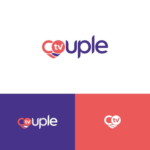 Couple.tv - Dating game show logo. Fun and entertaining. Design by Yantoagri