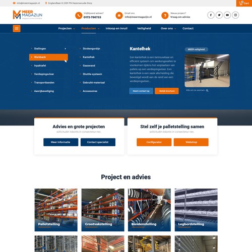 Creative website templates for a leading pallet racks company_ Meermagazijn Design by Aj3664