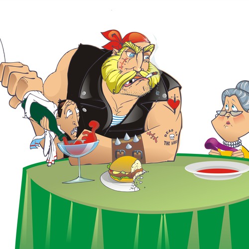 humorous cartoon-style graphic Design by deyan