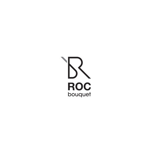 洗練されたハイブランドを着こなすお客様が集まるヘアーサロン Hair Salon Roc Bouquet ロゴ ブランディングセット コンペ 99designs