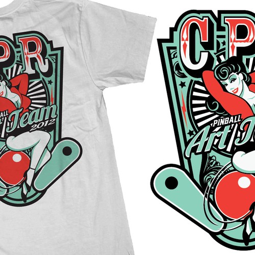 Create the next t-shirt design for Classic Playfield Reproductions Pinball Art Team Design by A.M. Designs