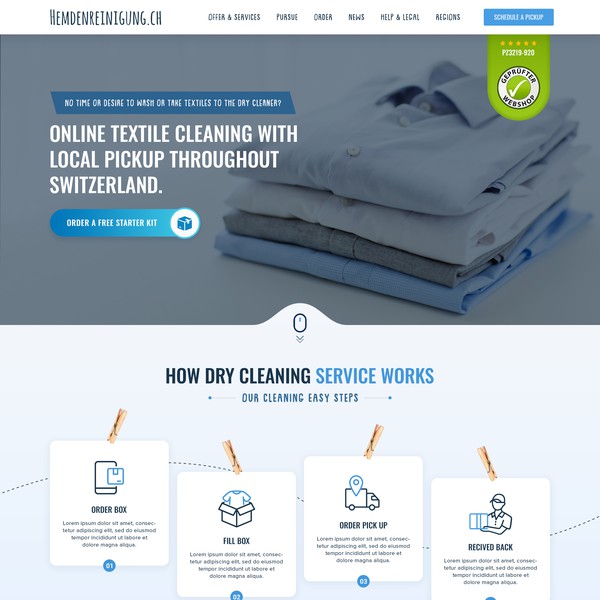 Layout design for Hemdenreinigung