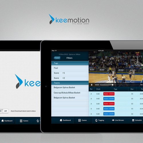 Create a stunning iPad design for a sports app Diseño de Unicorns
