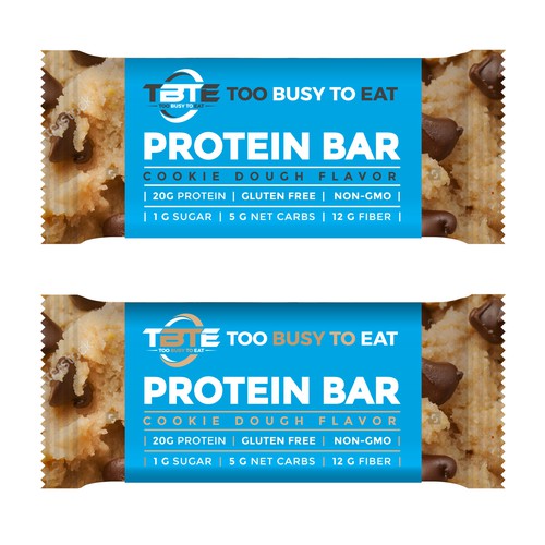 Design a unique protein bar wrapper for Too Busy To Eat Design réalisé par ve_sta