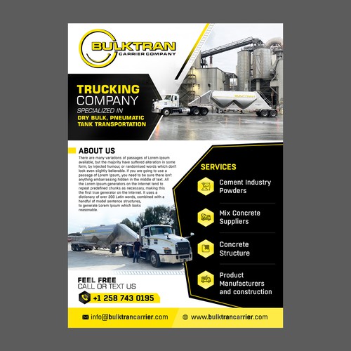 Trucking company marketing flyer Design by Logicainfo ♥
