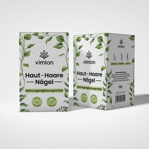 Packaging design for a German brand of high-quality food supplements Design by ZarMar