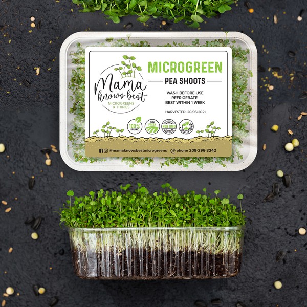 Microgreen clam shell labels