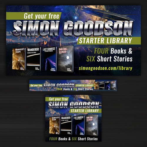 Sci Fi Fantasy Free Book Library Banner Ads 4 Books 6 Short