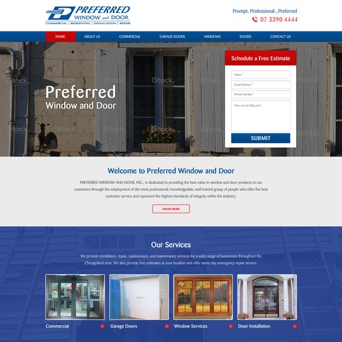 Preferred Window And Door Landing Page Landing Page Design