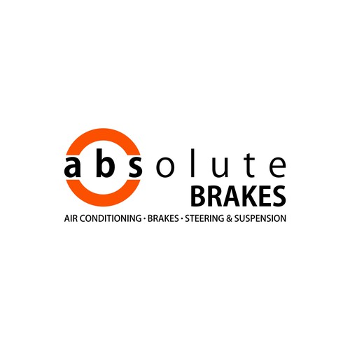 Absolute Brakes - Auto repair shop logo focused on repairing brakes Design by Canoz