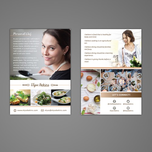 Create a Flyer for growing Private Chef Business! Design by azziella