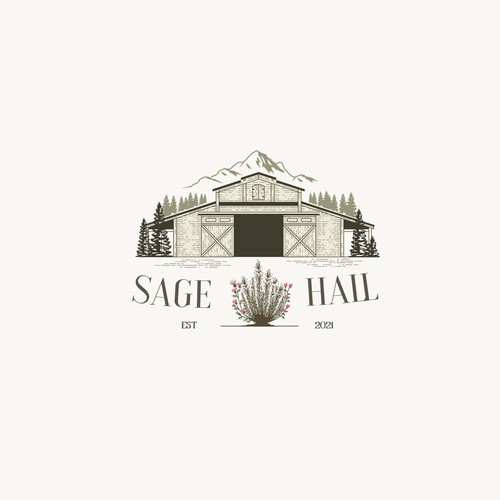 Sage Hall - Country Swing Dance & Wedding Venue Logo Design réalisé par gatro